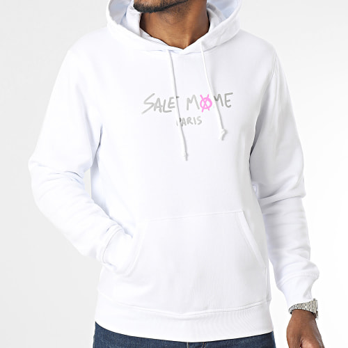 Sweat Capuche Skeleton Lapin Blanc Rose Réfléchissant