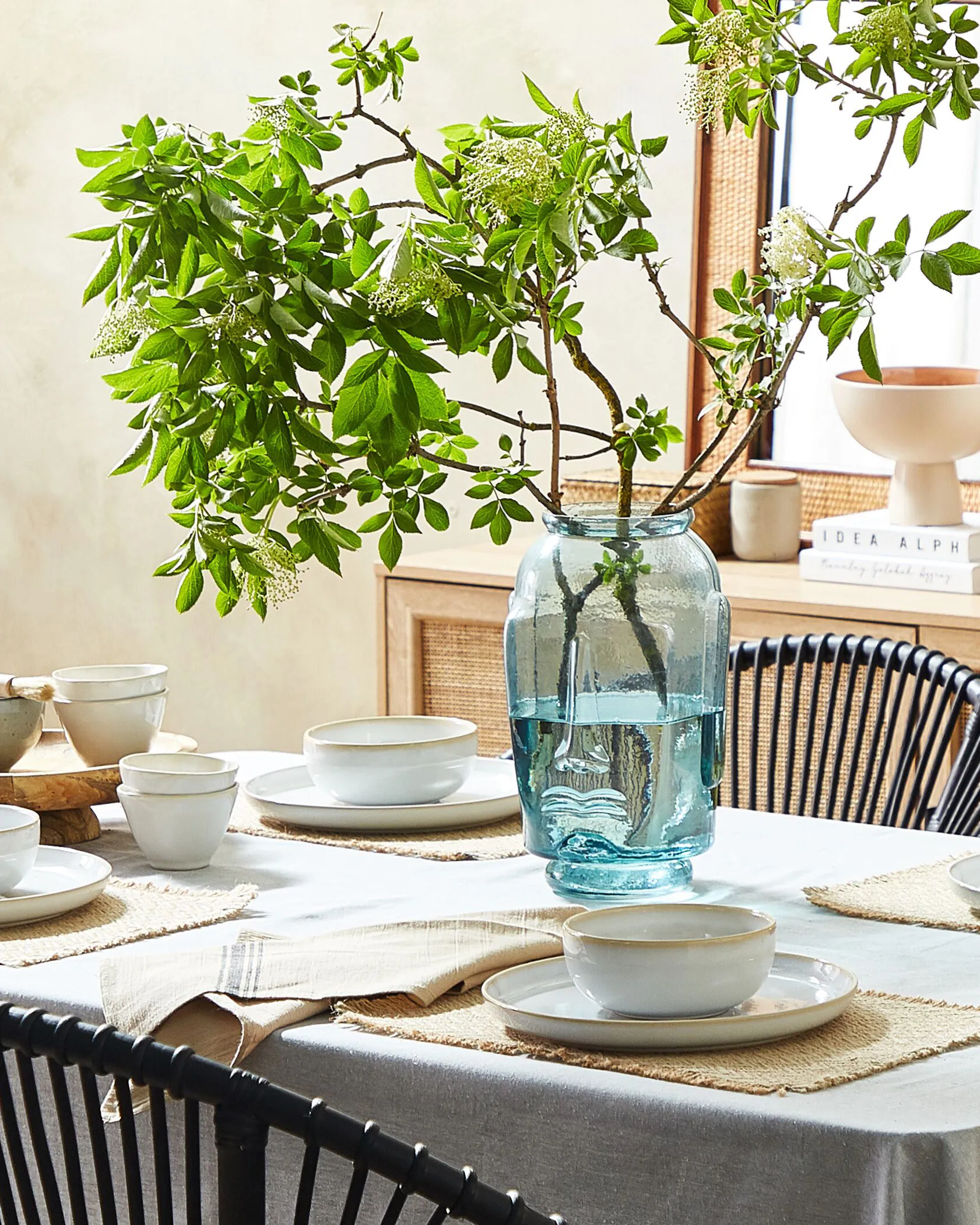Decoratieve vaas SAMBAR Glas 31 cm Blauw