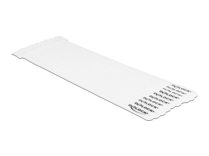 Delock Klettkabelbinder Weiss 250 mm x 12 mm 10 Stück Delock Klett-Kabelbinder L 250 x B 12 mm weiss 10 Stück