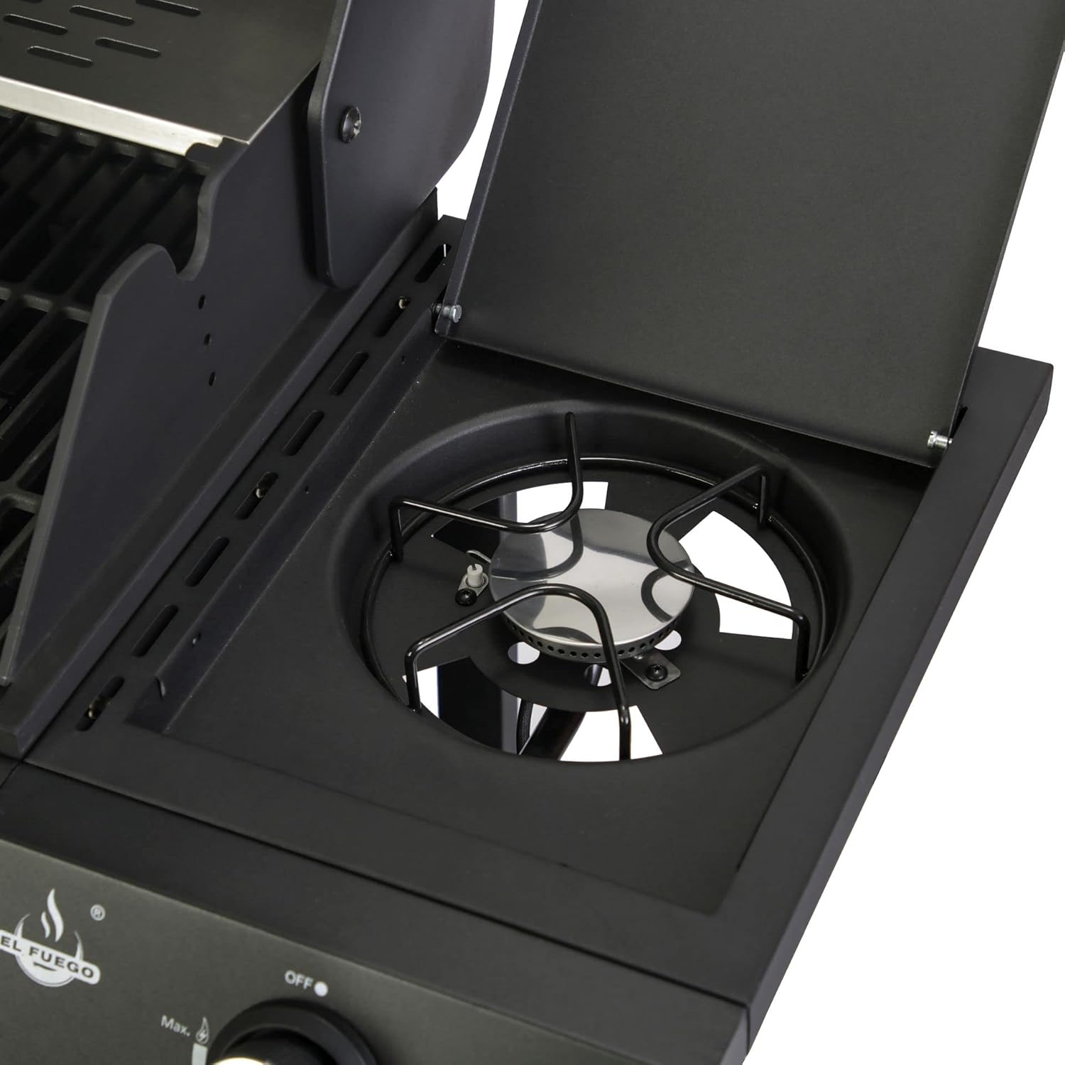 Gasgrill 'SAN ANGELO 4+1' von El Fuego® | 4 Hauptbrenner + 1 Seitenbrenner | Edelstahl, inkl. Gasschlauch und Druckminderer | Grill Smoker Grillwagen BBQ | AY 582