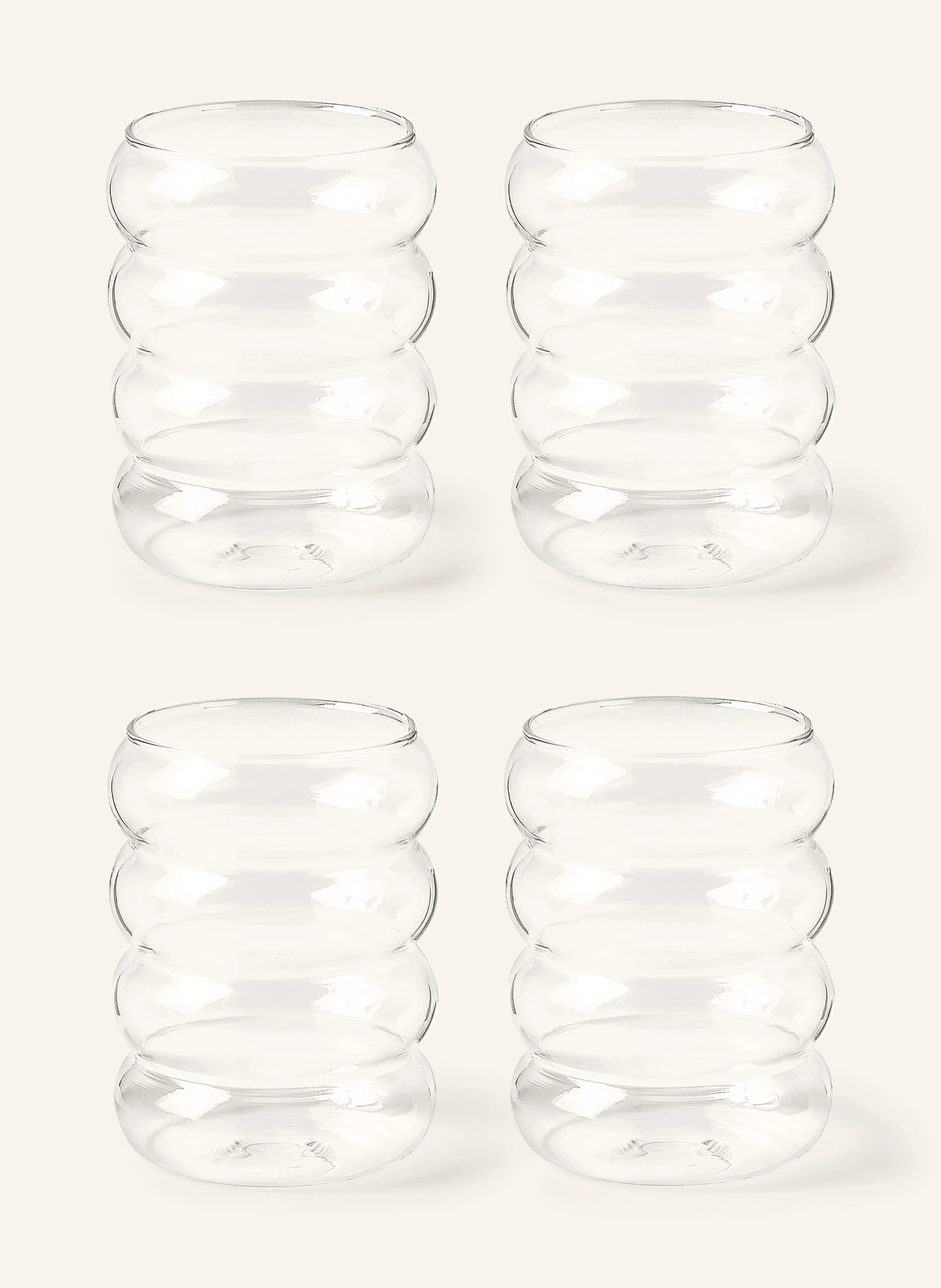 Westwing Collection 4er-Set Wassergläser BUBBLY