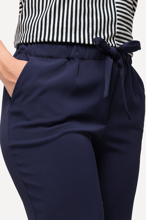 7/8-Hose, Bügelfalten, Elastikbund, Bindeband