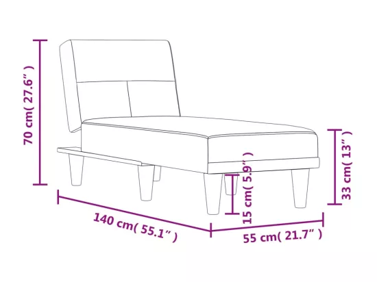 Prolenta Premium - Chaise longue gris foncé tissu