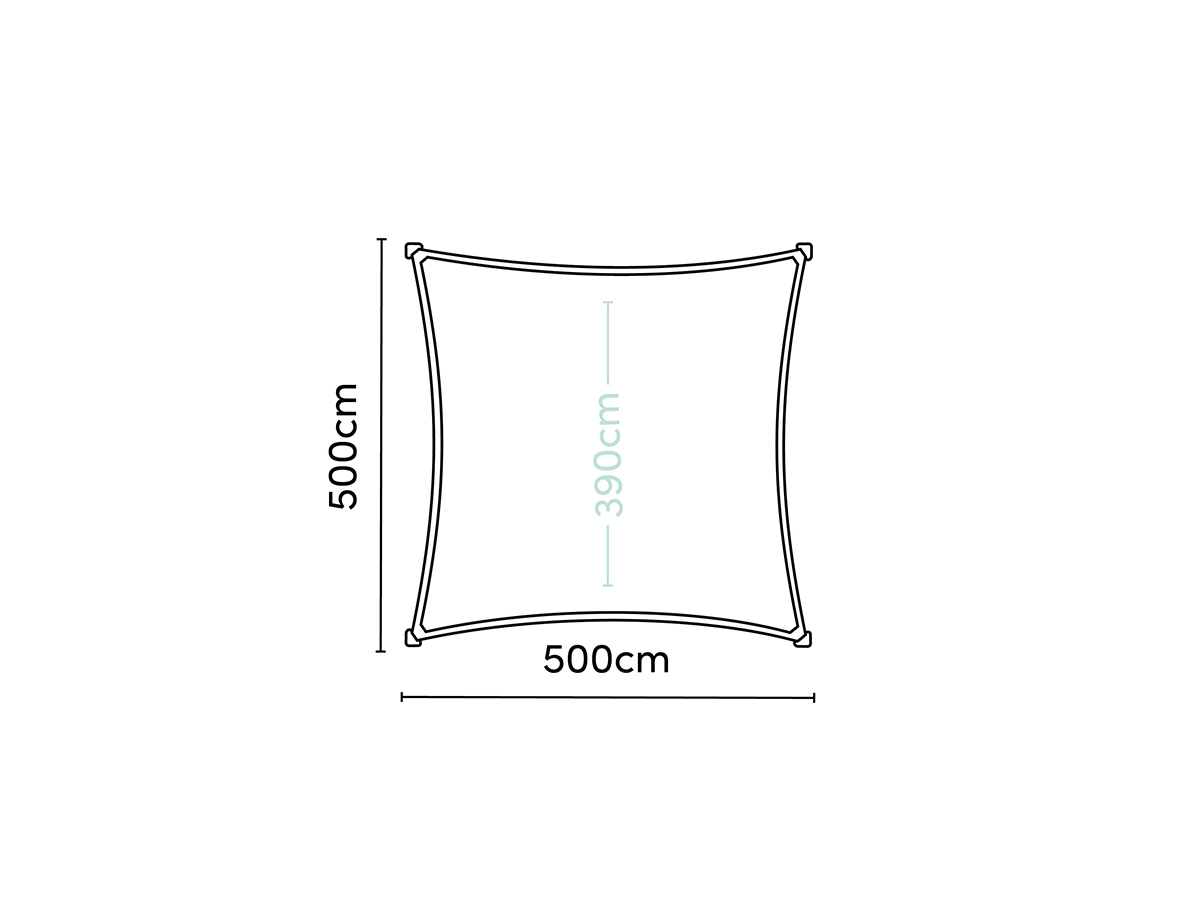 Platinum Coolfit 5x5m vierkant schaduwdoek - Olive