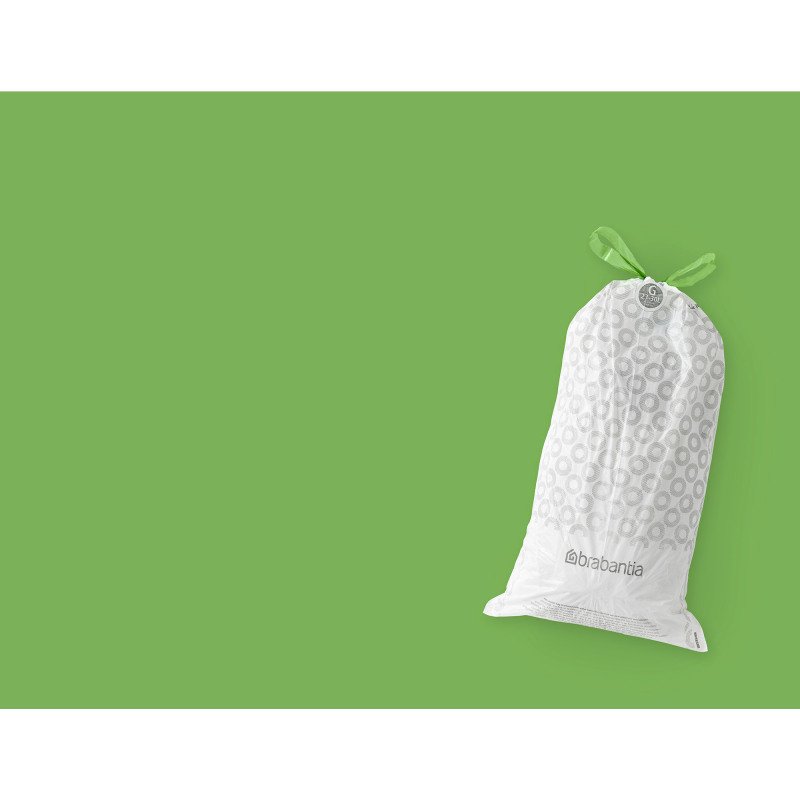 Sac poubelle 23/30 litres à liens coulissants Brabantia G blanc - 20 sacs