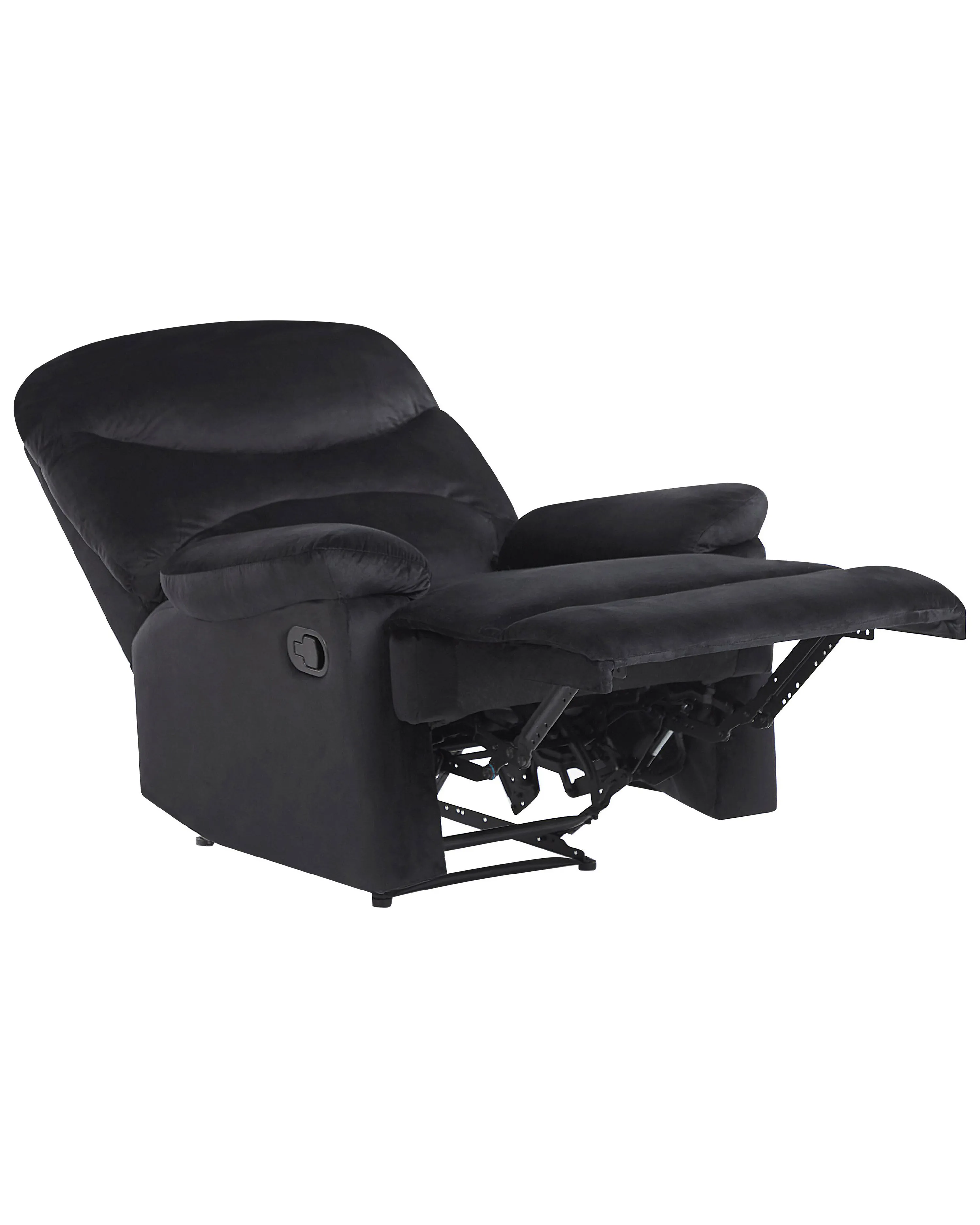 Relaxfauteuil ESLOV inclusief voetensteun Fluweel Zwart