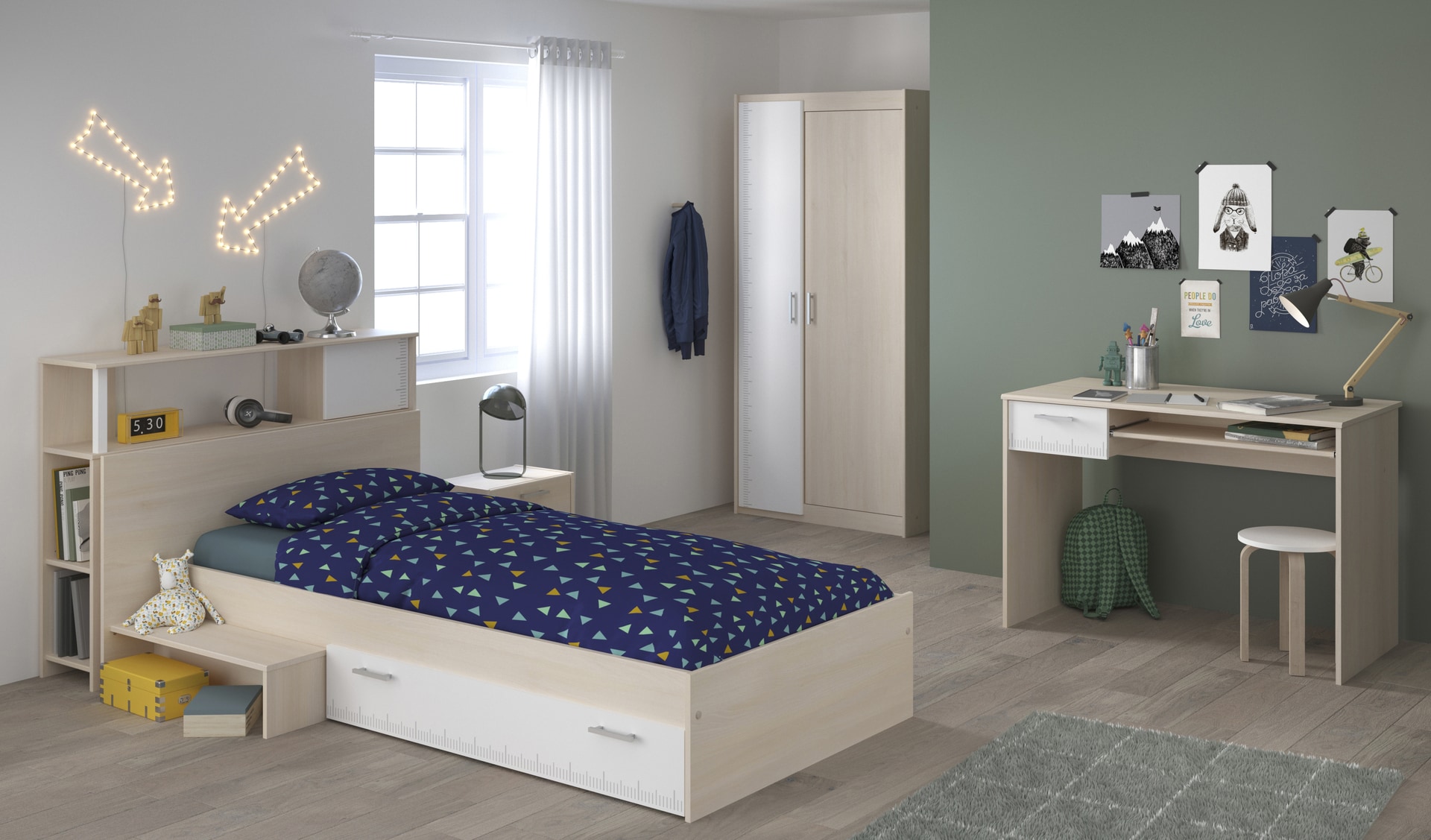 Parisot Kinderzimmer CHARLY 15 weiß/braun 5-teilig