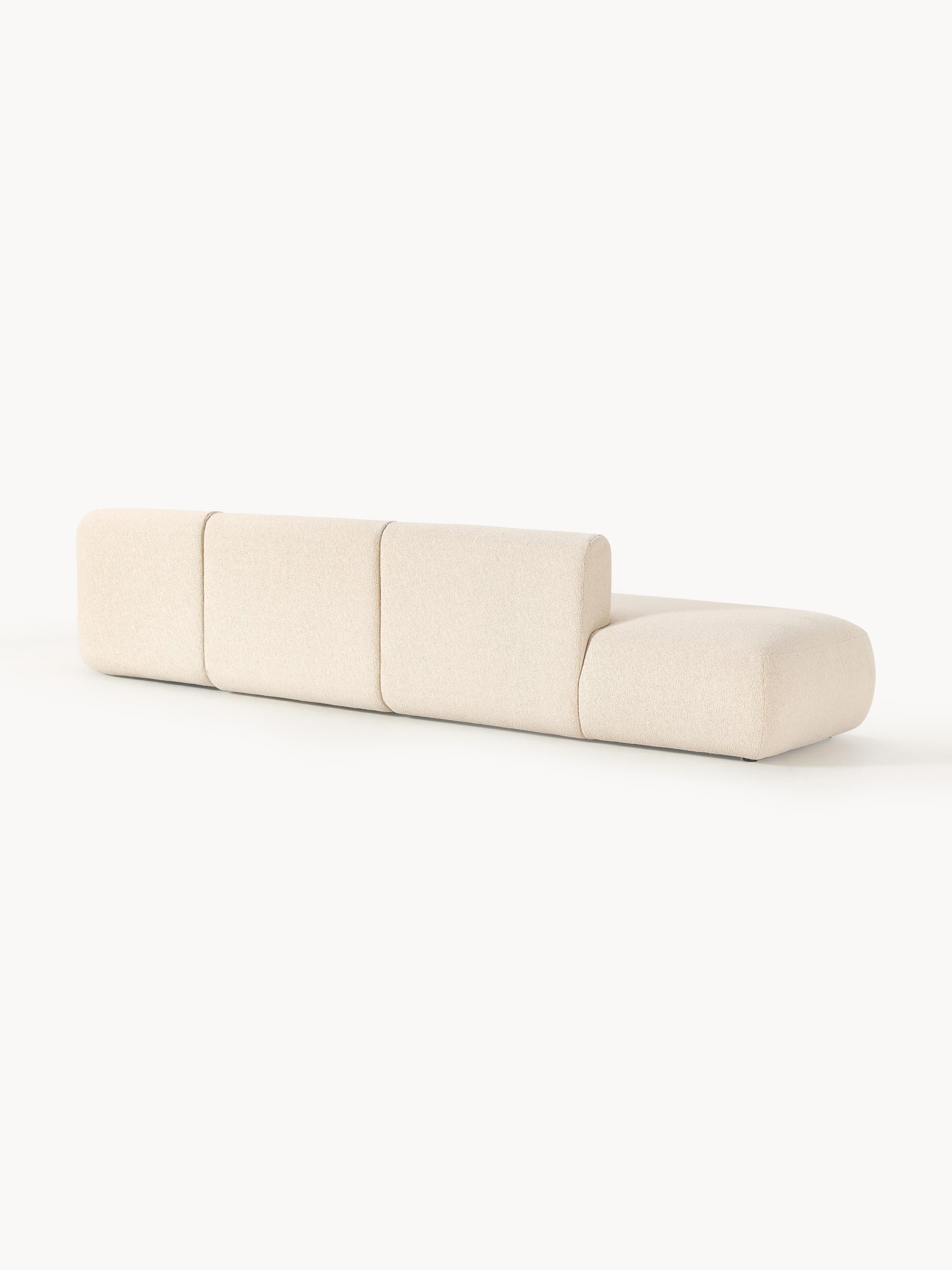 Modulaire XL chaise longue Sofia van bouclé stof