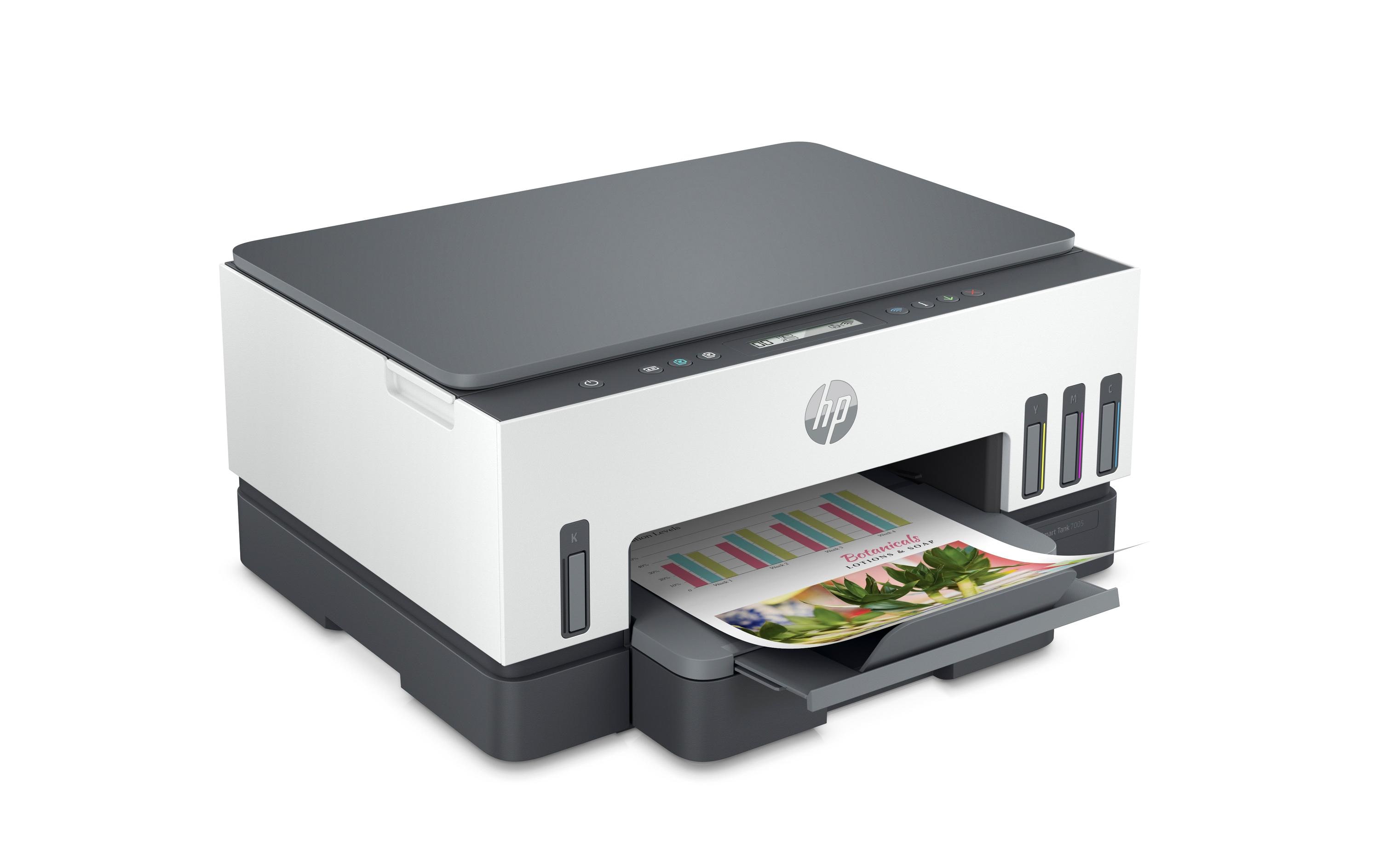 Multifunktionsdrucker Smart Tank Plus 7005 All-in-One<br>3-in-1-Drucker mit USB, WLAN und Bluetooth-Konnektivität sowie intelligentem Farbtank-System