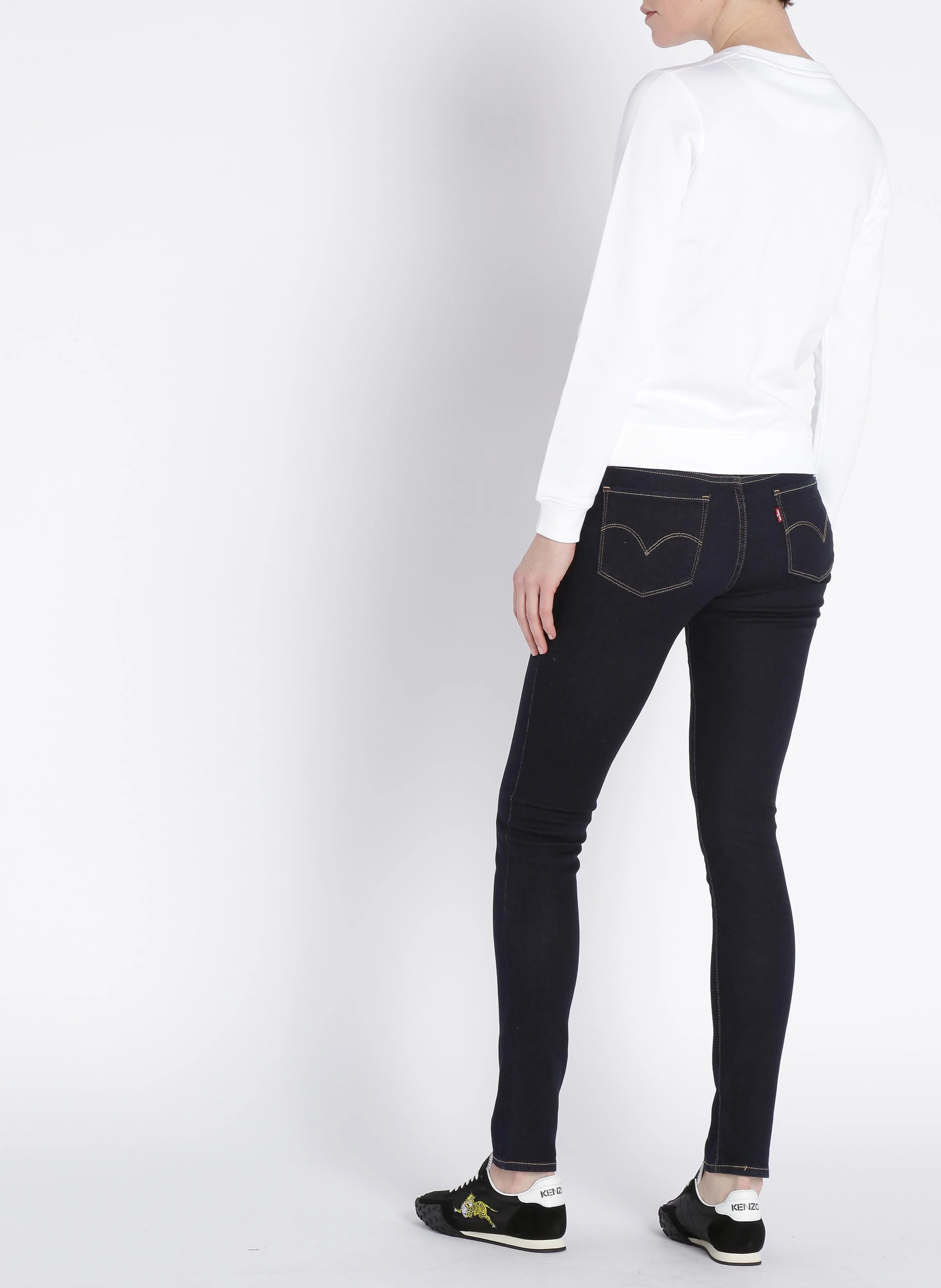 711 SKINNY - Jean skinny taille mi-haute en coton mélangé | Jean brut