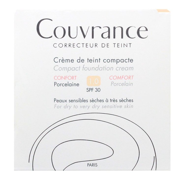 Couvrance crème de teint compacte texture confort 1.0 porcelaine 10g