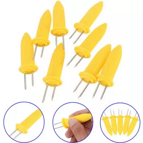 (8er Set) Maiskolben Spiesse Food Halter Mais Griffe - Gelb