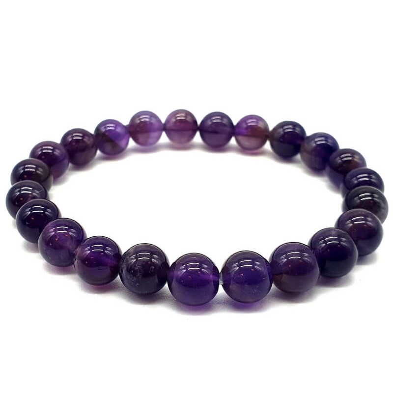 Bracelet extensible avec perles Améthyste Dark
