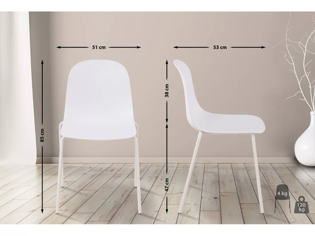 Chaise de conférence - Plastique - Blanc - Hardin