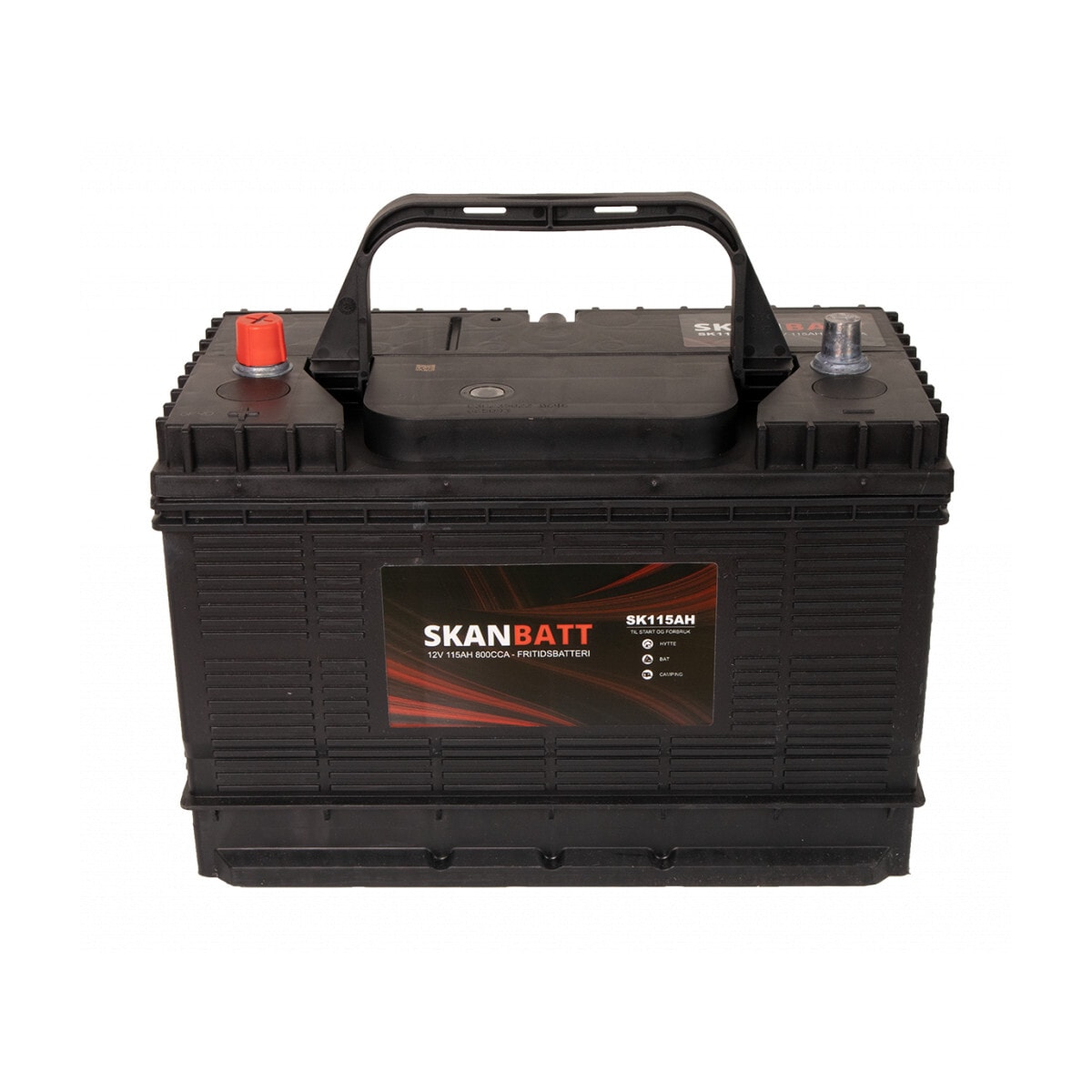 SKANBATT Fritidsbatteri 12V 115AH 800CCA (330x172x222/242mm) +midtstilt