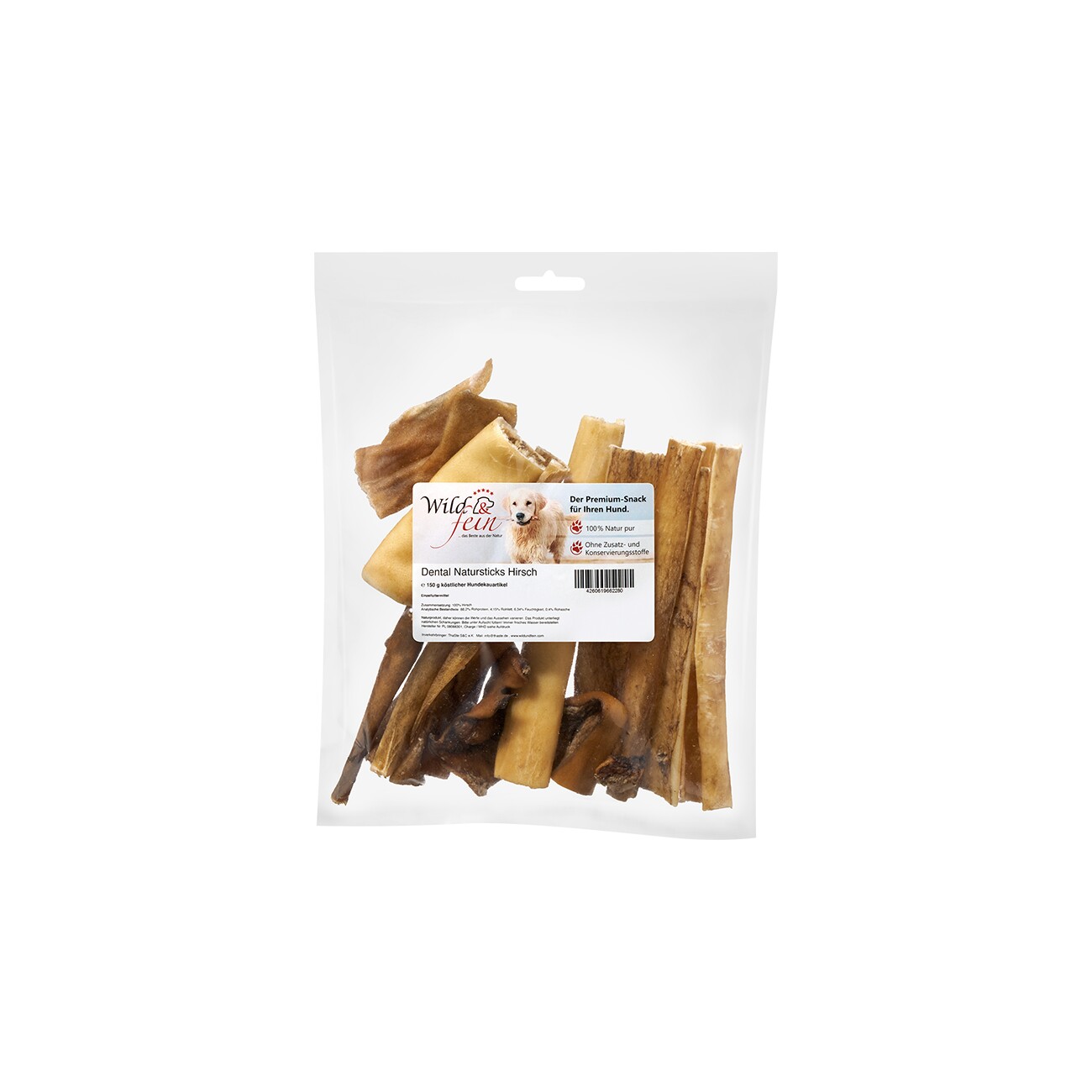 Wild & Fein Natur Dental Sticks Hirsch 150 g