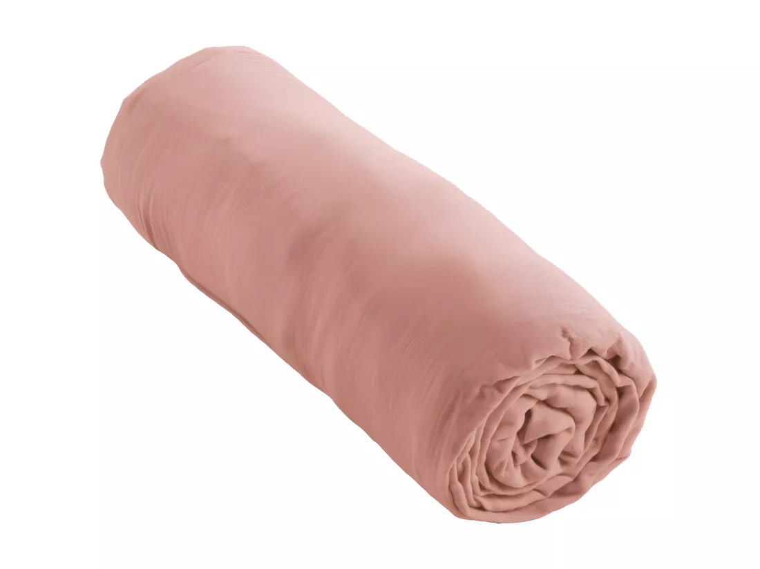 Drap plat 240 x 300 cm en double gaze de coton pêche - PEPA