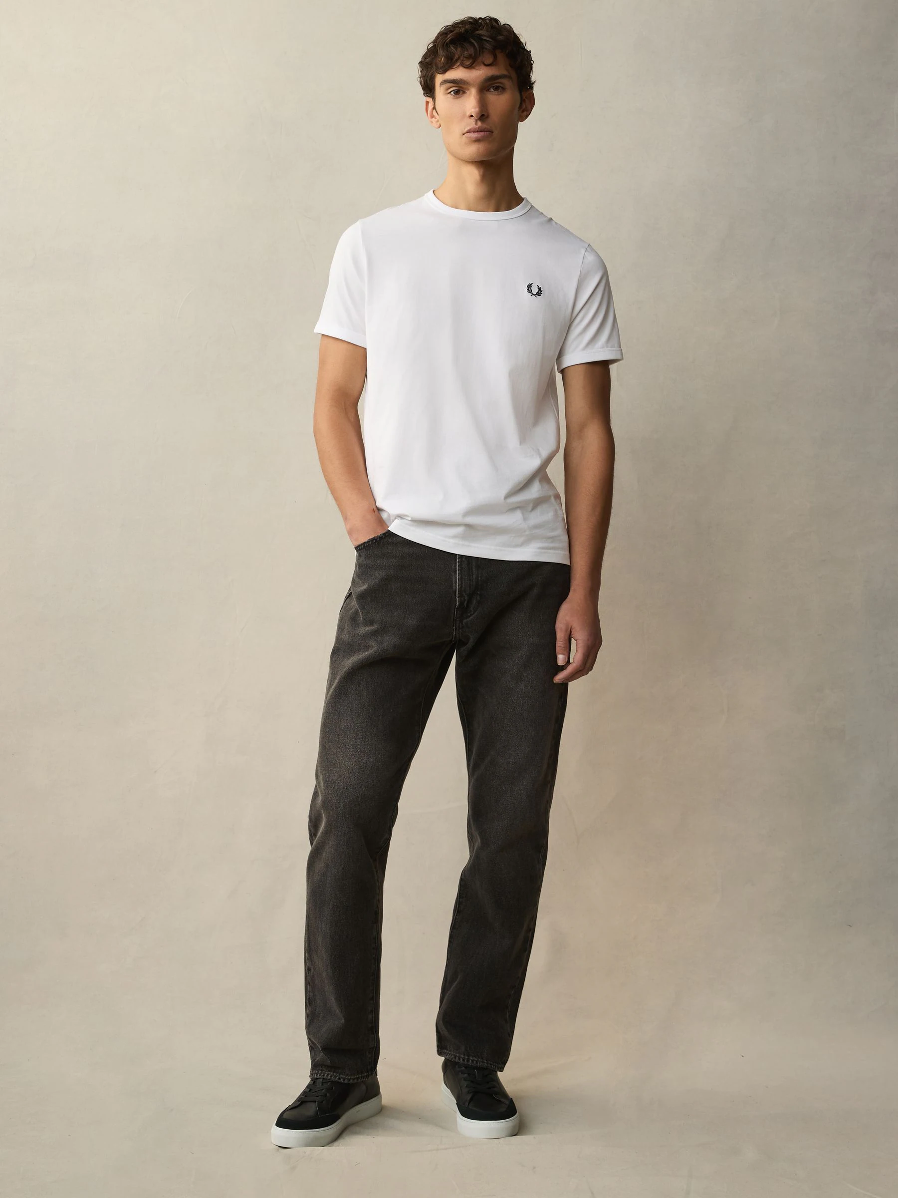 Wit - Fred Perry - T-shirt