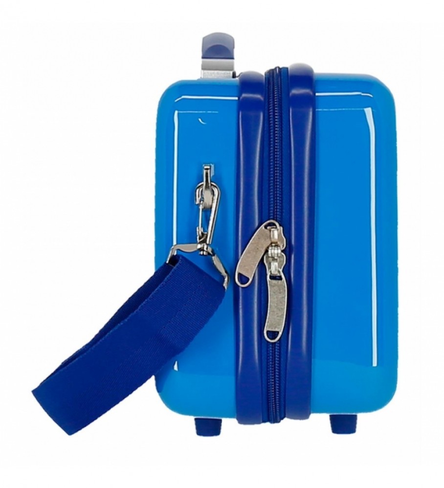 Bolsa Joumma Neceser ABS Mickey Crew Love Adaptável azul - 29x21x15cm -