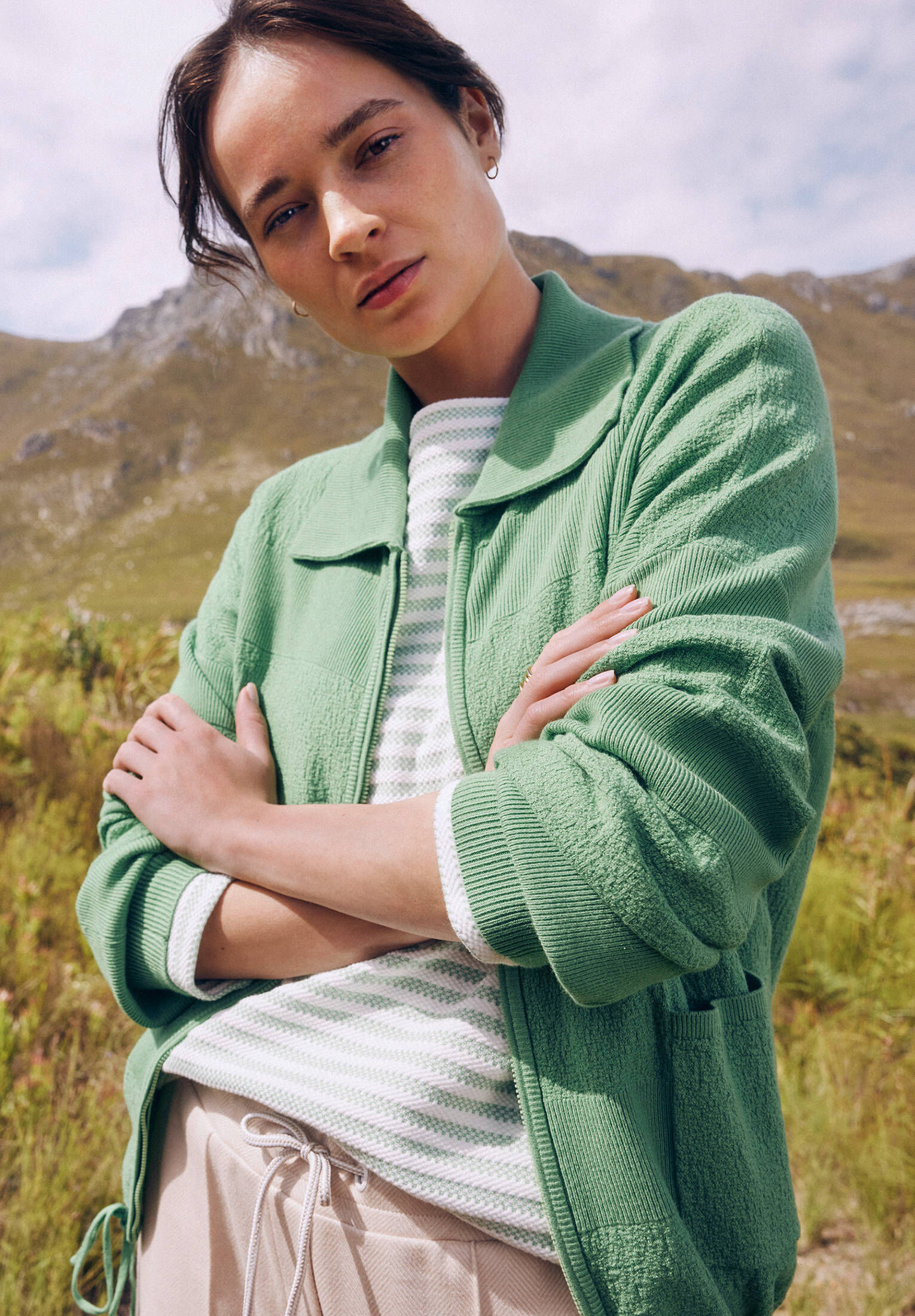 Betty & Co| Damen Strick-Cardigan mit Reißverschluss