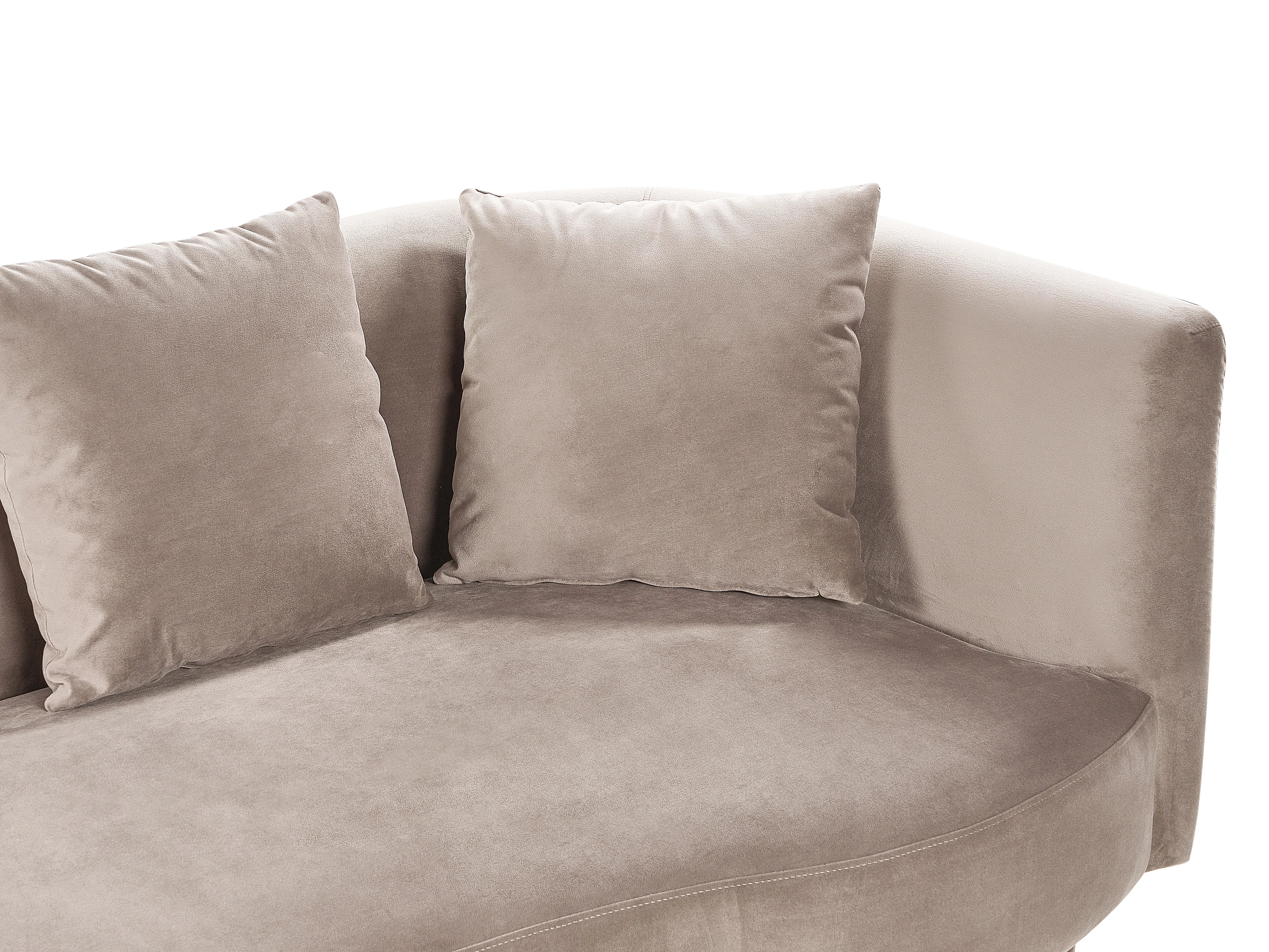 Rechtszijdige chaise longue CHAUMONT Fluweel Taupe