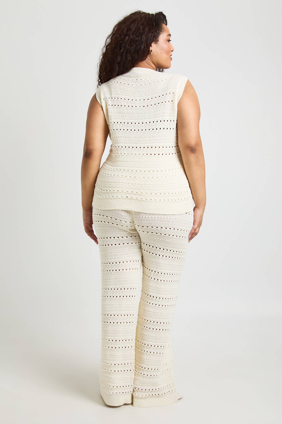 boohoo Ensemble Coordonné Grande Taille Haut Long Et Pantalon En Crochet