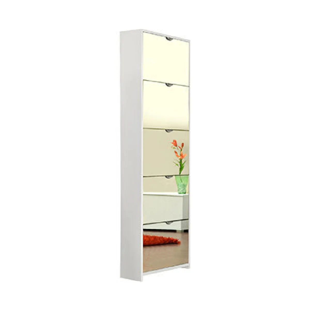MES Meuble 5 Portes 58,2x16,6x178,5 cm Blanc