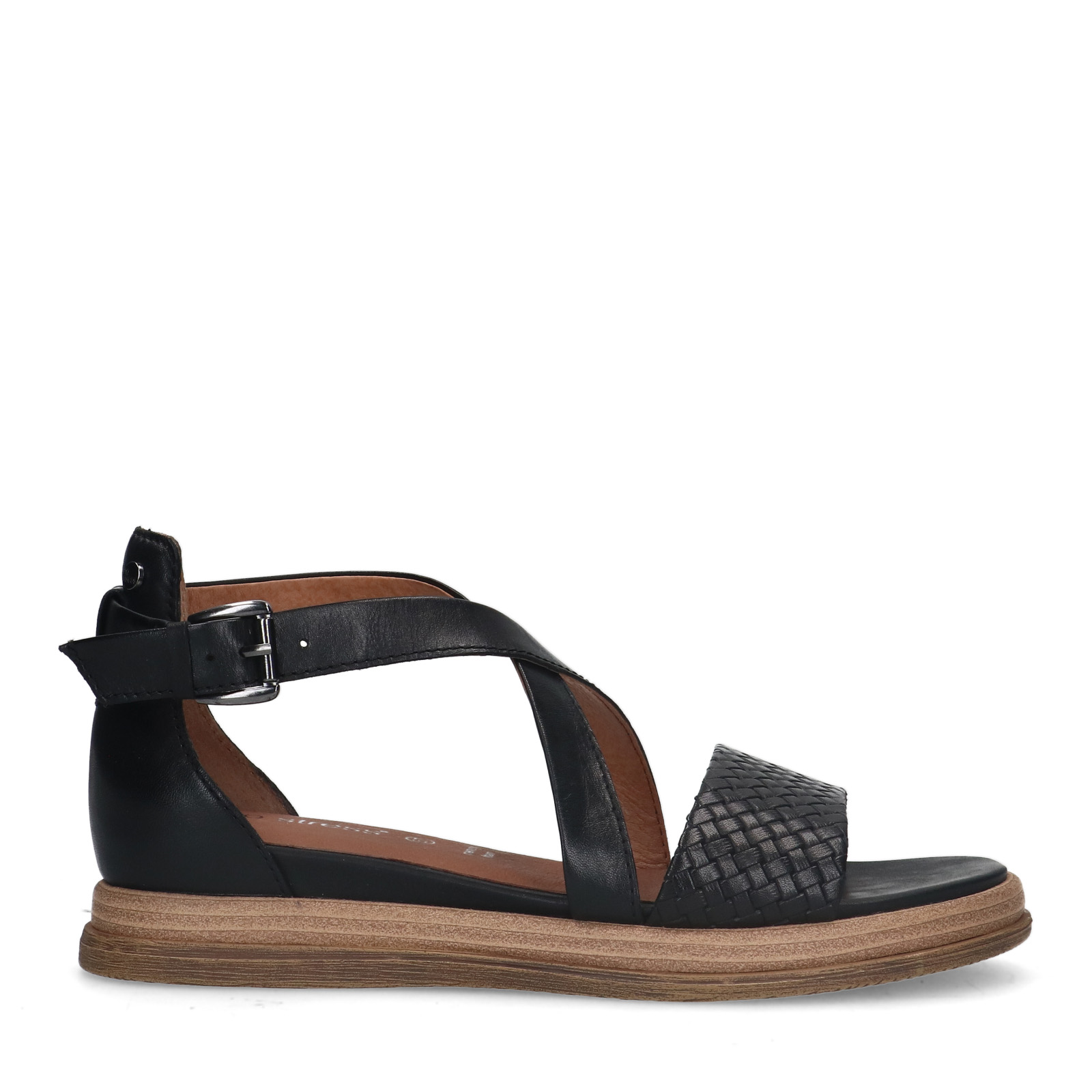 Zwarte leren sandalen
