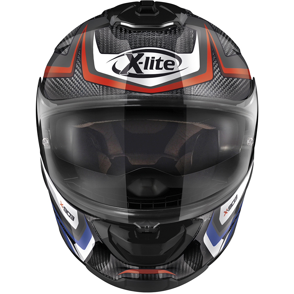X-lite - Casque X-903 Ultra Carbon Warmflash N-Com Noir / Blanc / Rouge / Bleu