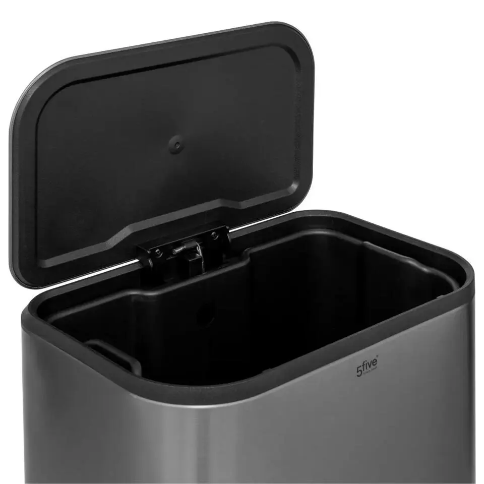 5Five Pedaalemmer Norvik - zilver - rvs - 30L - 36 x 30 x 61 cm