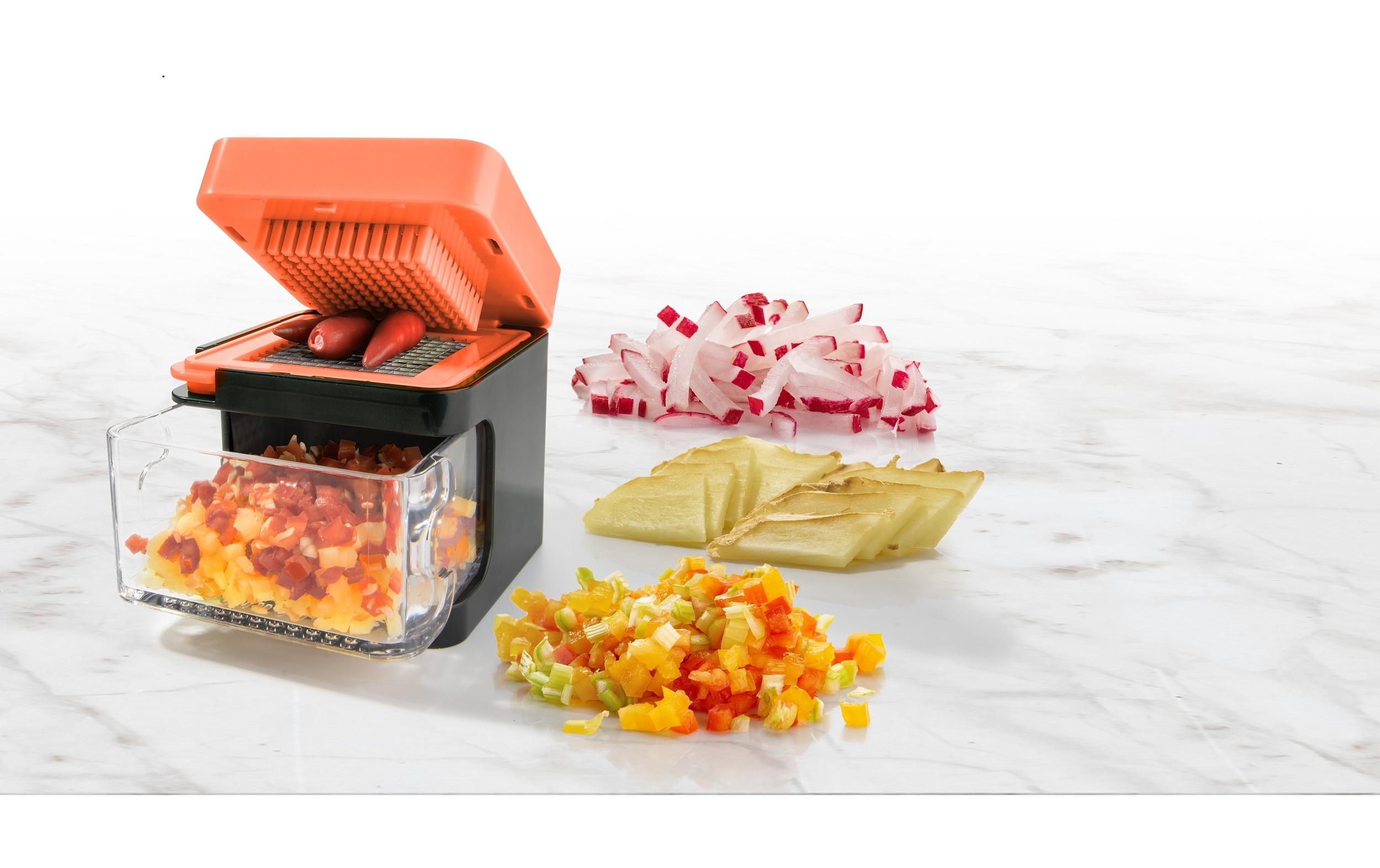 Zwiebelschneider Nicer Dicer Spicy 4-teilig, OrangeGewürze Schneider
