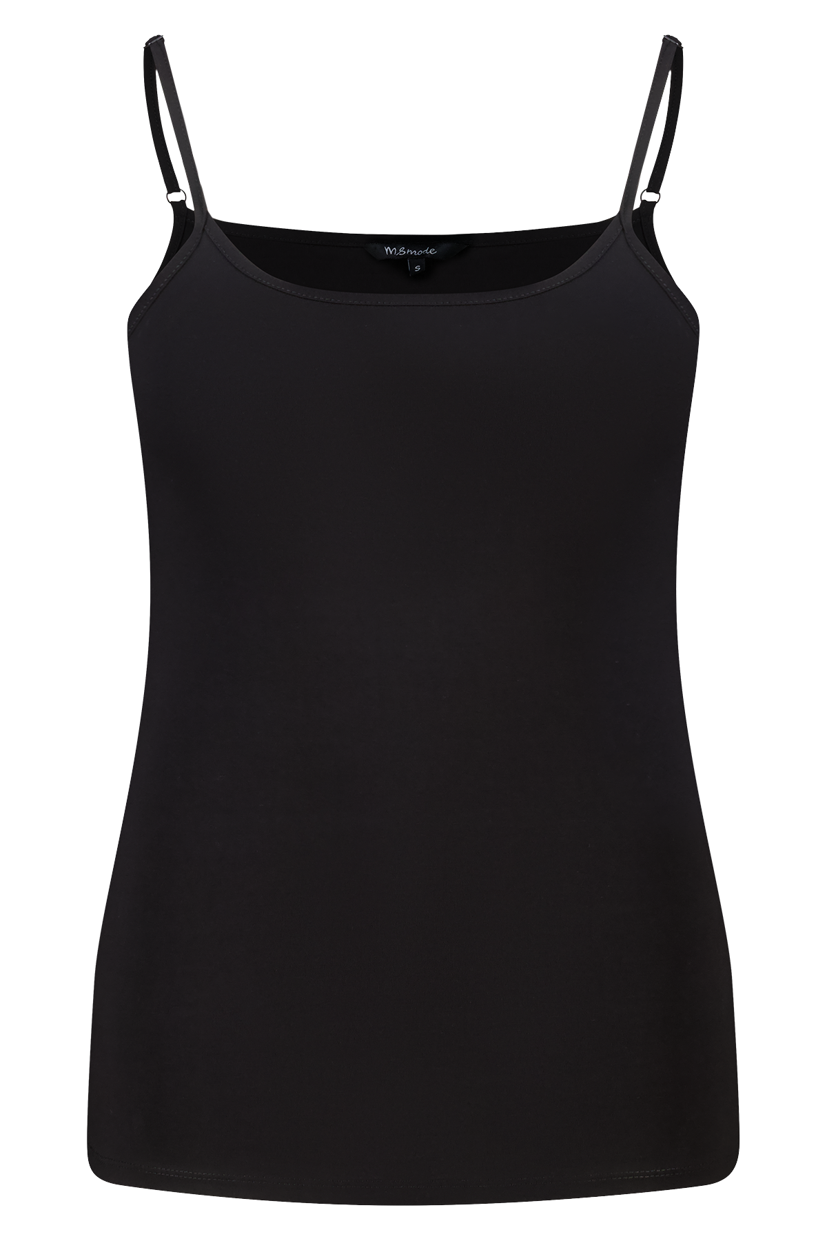 Spaghetti top met stretch Zwart