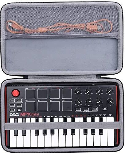 co2CREA Case Hard reis-beschermhoes etui tas voor AKAI Professional MPK Mini MK3 / MPK Mini MKII 25 toetsen USB MIDI keyboard controller, alleen hoes
