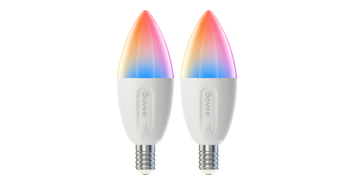 GoveeSlimme dimbare E14 ledlampen - 2-pack  (2.4GHz Wi-Fi + Bluetooth)