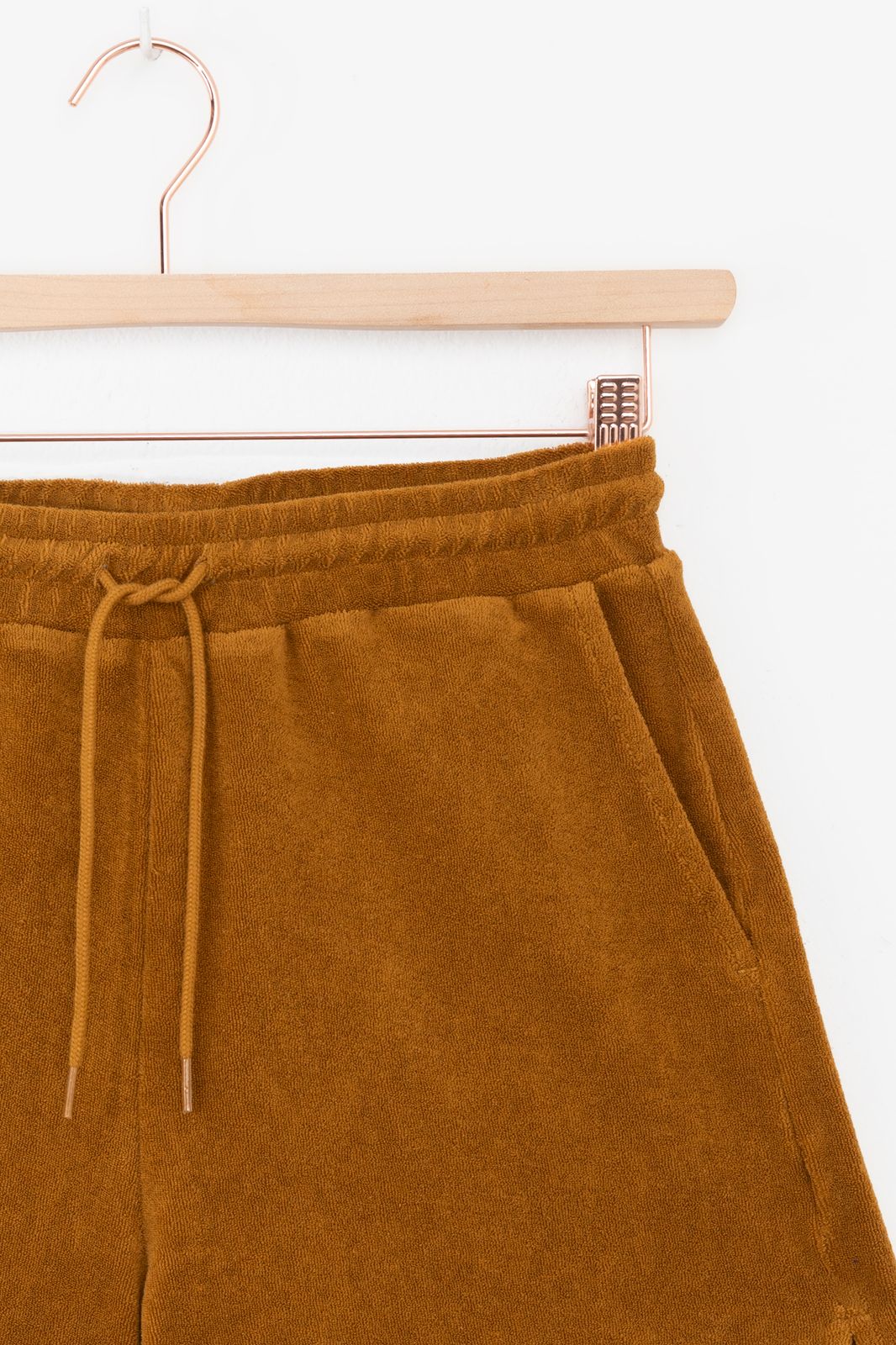 Goudbruine terry shorts