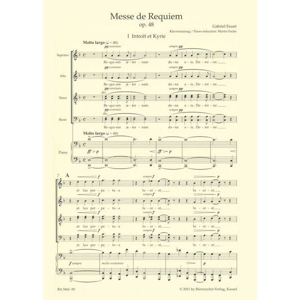Bärenreiter Fauré Messe de Requiem