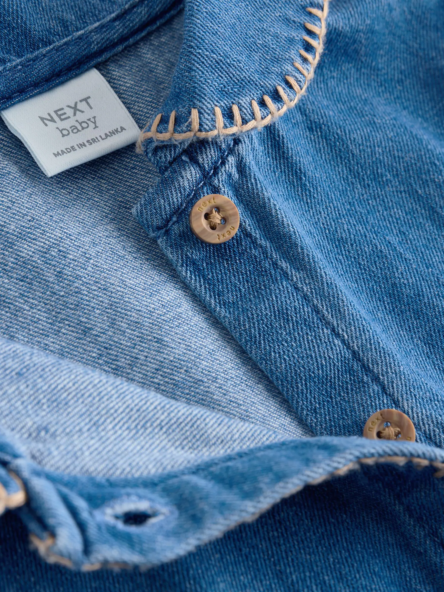 Blauw - Baby denim romper (0mnd-2jr)