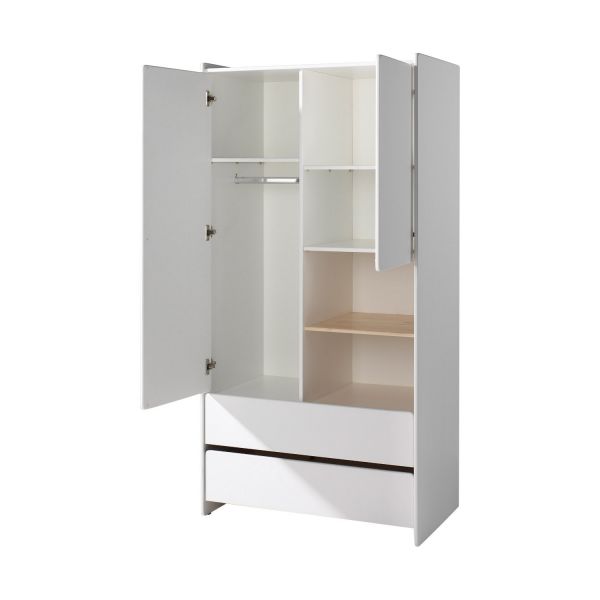 Vipack Kiddy Kledingkast Wit 2-Deurs