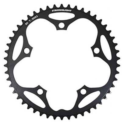 PLATEAU ROUTE 5BRA D.130 STRONGLIGHT DURAL 50DTS EXTERIEUR NOIR TYPE SHIMANO 8-9V.