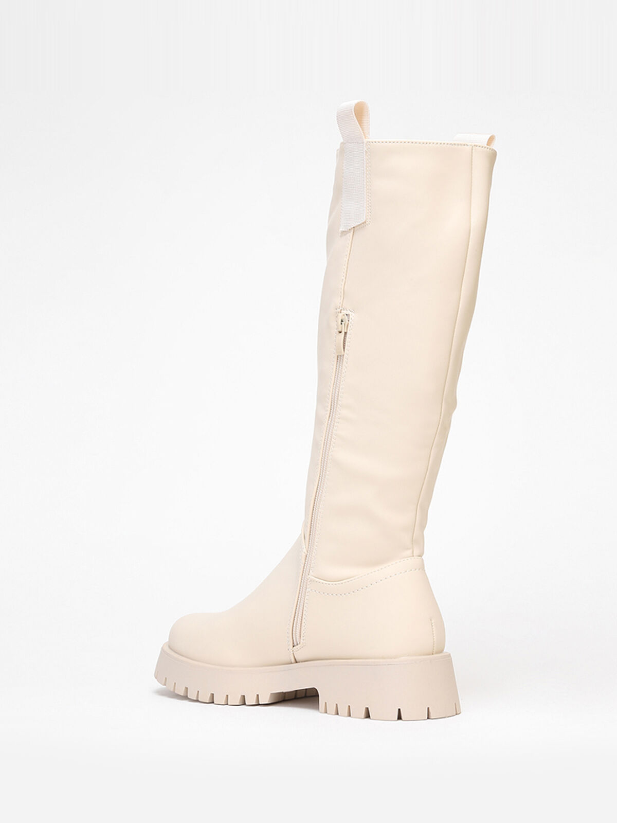 Bottes de pluie à plateforme crantée- Beige