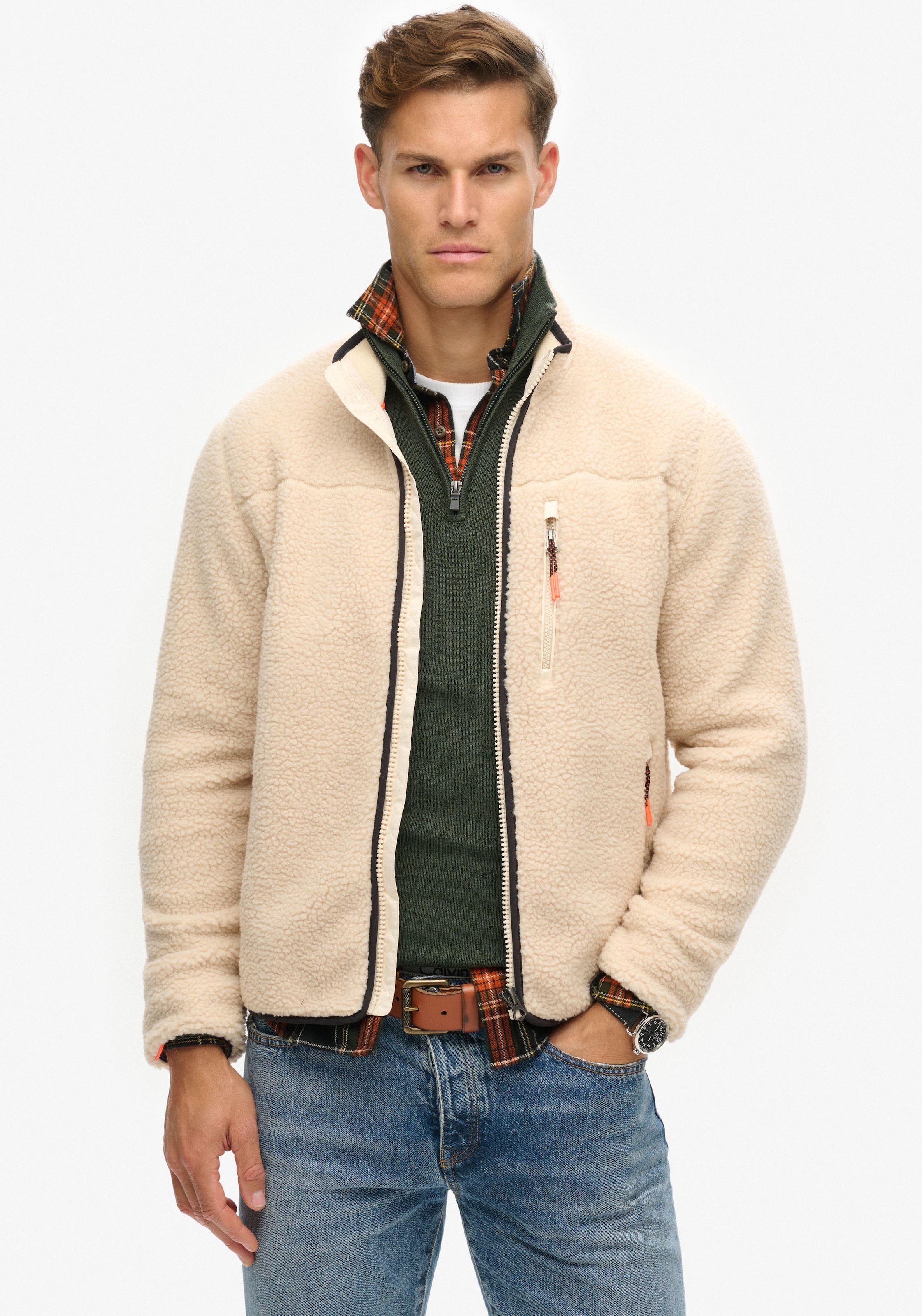 Superdry Fleecejacke »OUTDOOR FULL ZIP FLEECE« ohne Kapuze