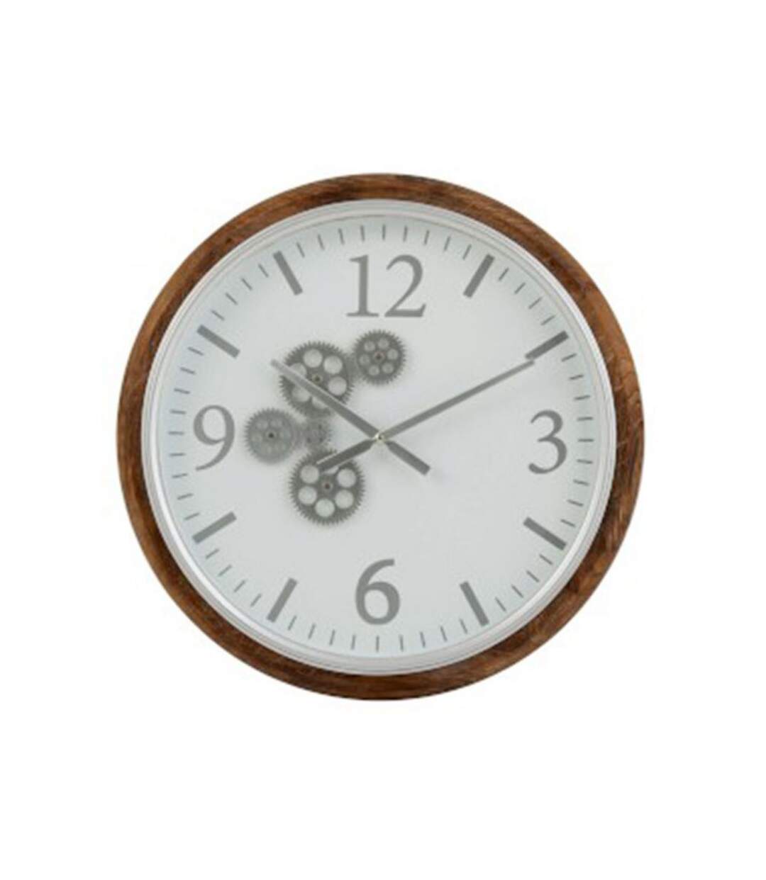 Paris Prix - Horloge Murale Ronde engrenage 52cm Blanc