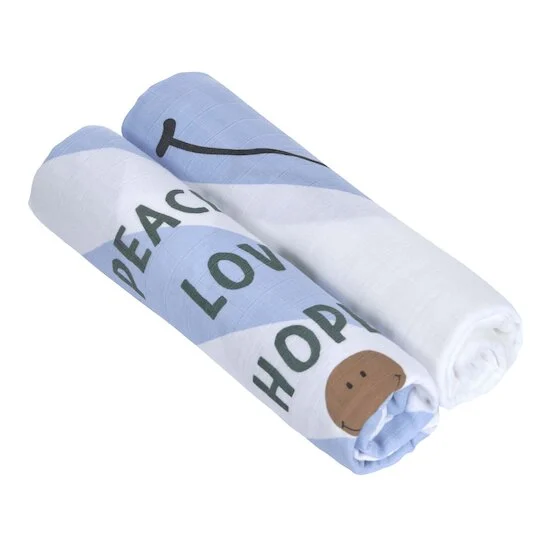Lot de 2 langes d'emmaillotage XL   Bleu ciel        de               Lässig