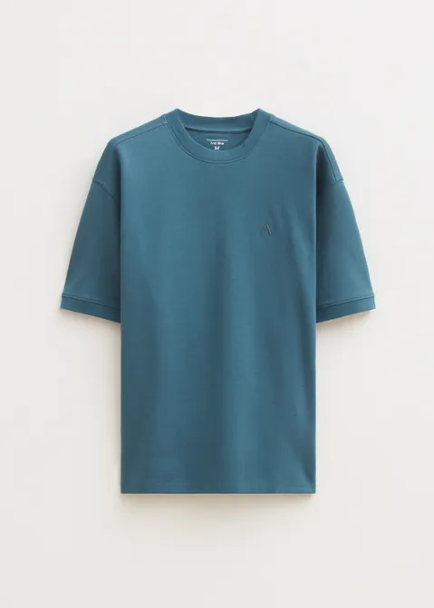 Loose fit t-shirt blauw (PETROL)