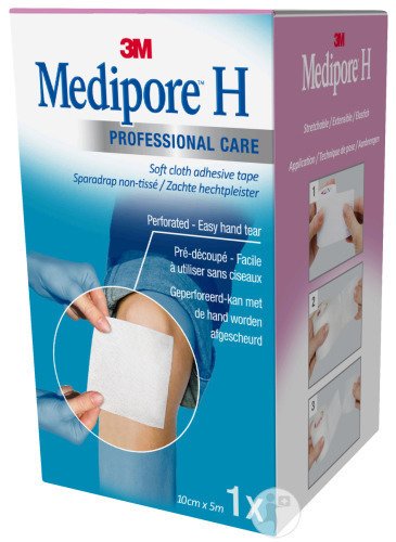 3M Medipore H Sparadrap Prédécoupé 10cm x 5m Rouleau 1 (2864MP)