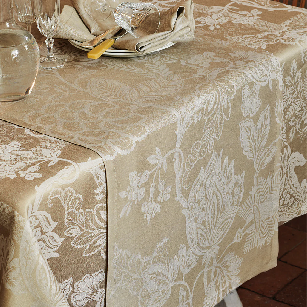 Nappe pur lin beige 174X254 Garnier Thiebaut