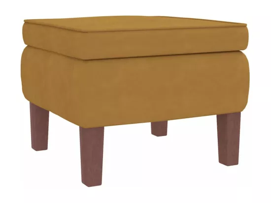 Chaise à bascule avec pieds en bois et tabouret Marron Velours