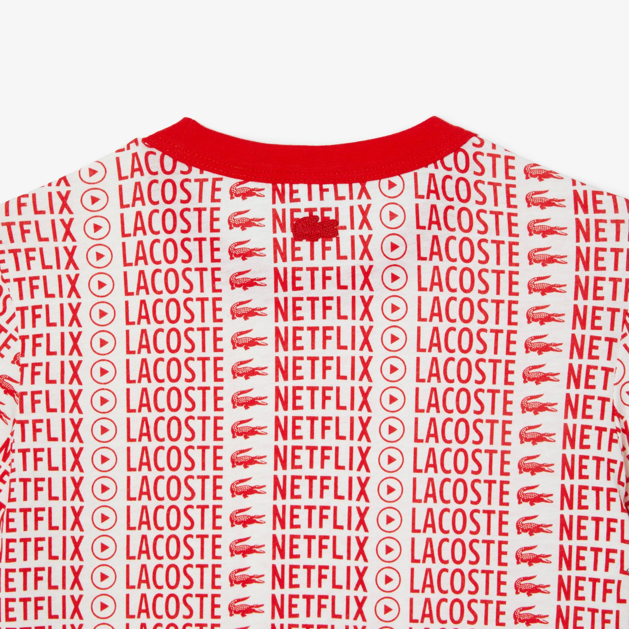 T-shirt enfant Lacoste x Netflix avec imprimé en coton biologique T-Shirts & Chemises - Blanc - Lacoste - Enfant