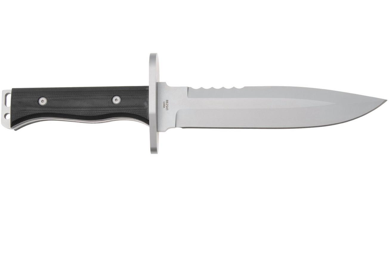 Rough Ryder RR2541, Bead Blasted Stainless, Black G10, vaststaand mes