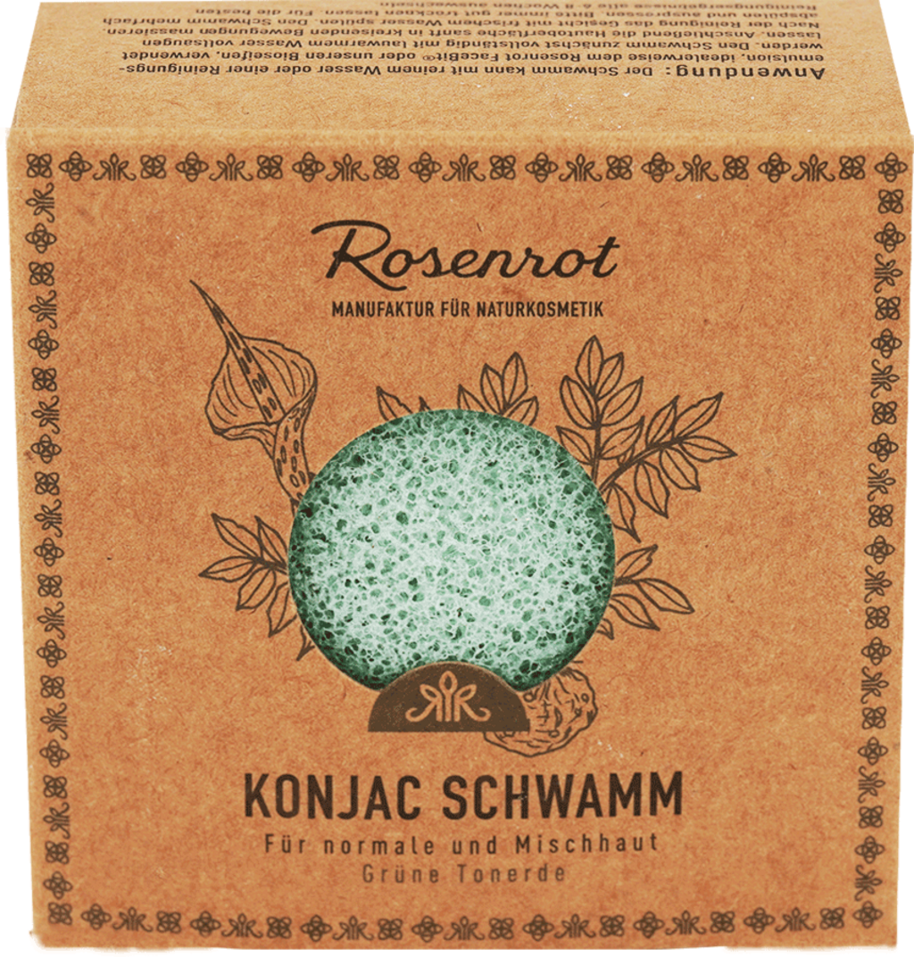 Rosenrot  Konjac Schwamm Grüne Tonerde
